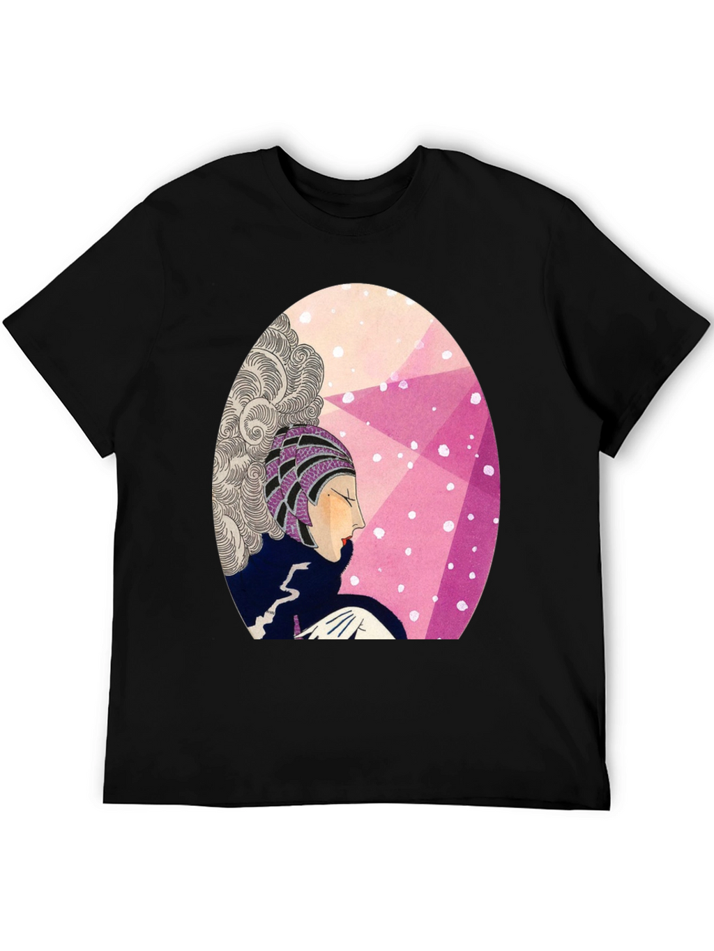 Camiseta Negra con Diseño Art Deco Femenino