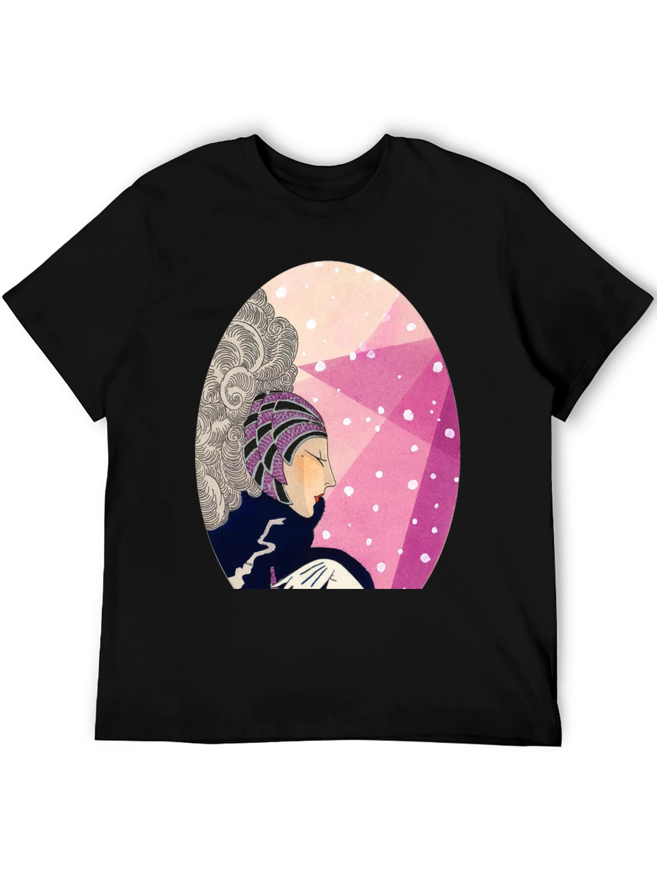 Camiseta Negra con Diseño Art Deco Femenino