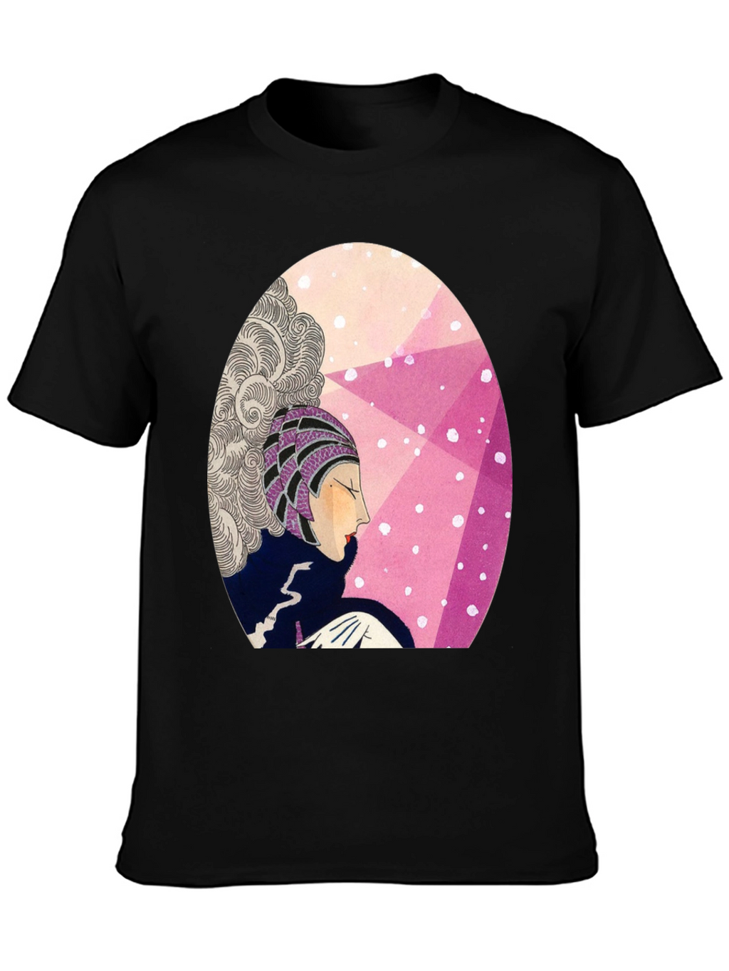 Camiseta Negra con Diseño Art Deco Femenino