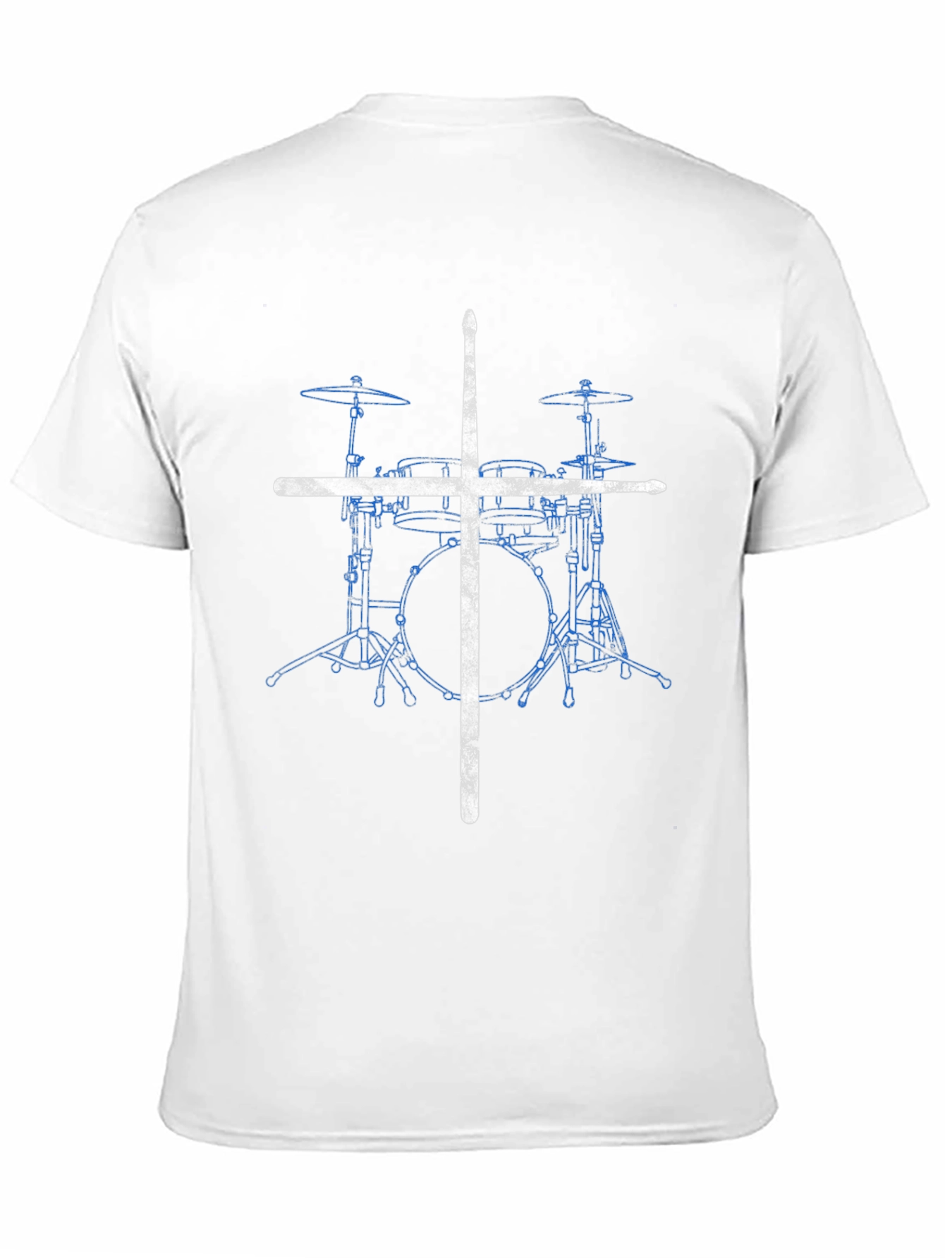 Camiseta Negra con Diseño de Batería y Baquetas