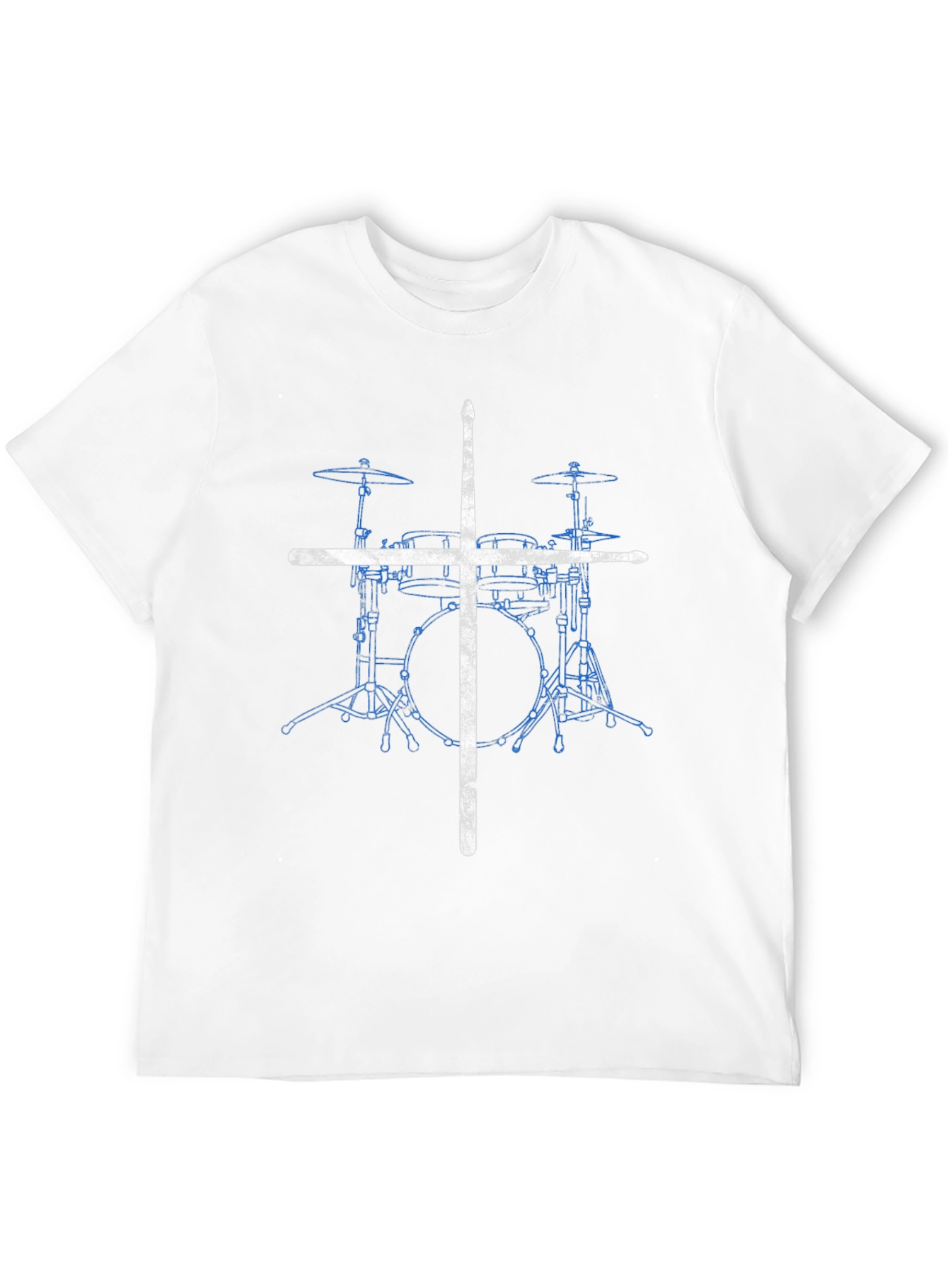 Camiseta Negra con Diseño de Batería y Baquetas