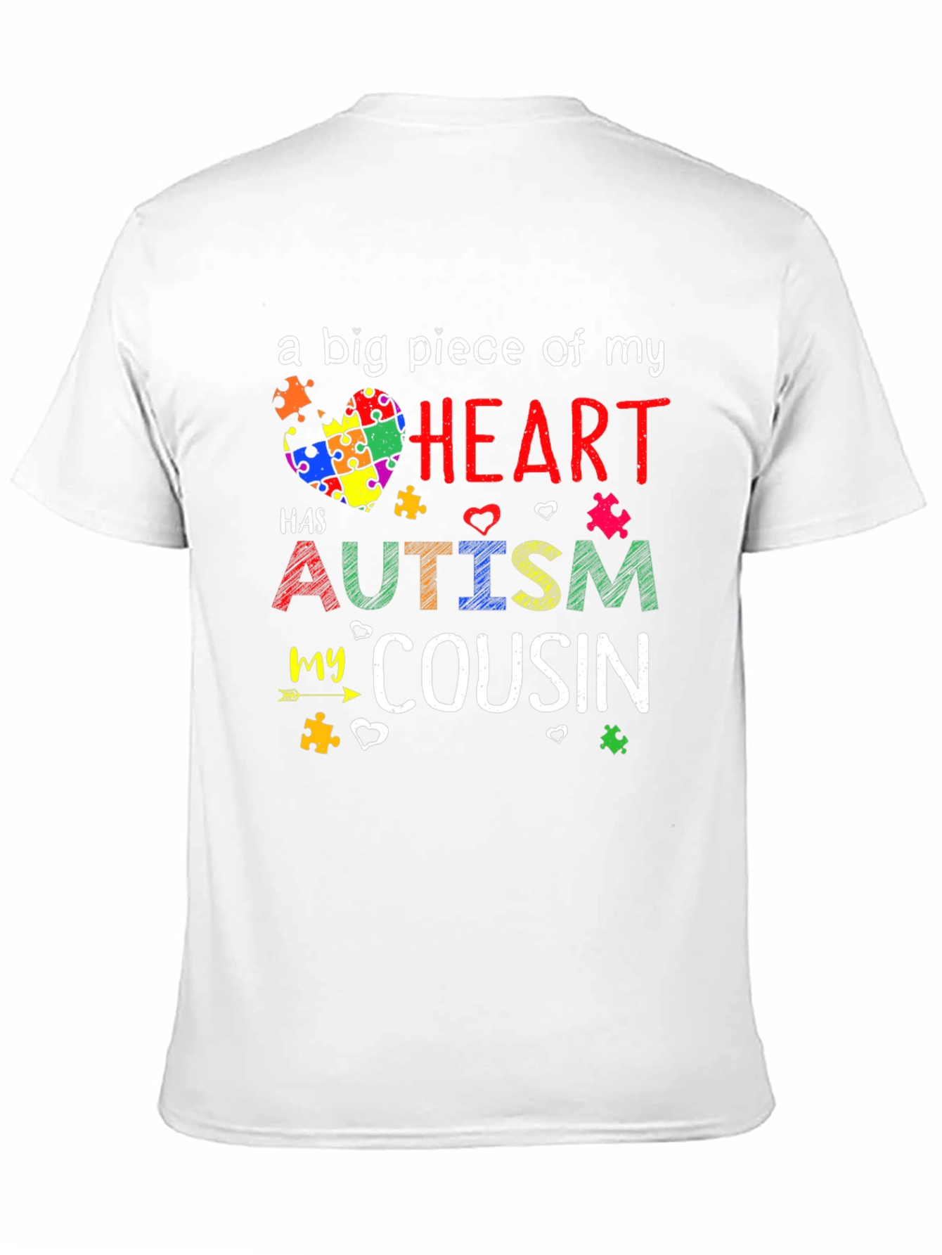 Camiseta Negra Autismo un Pedazo de mi Corazón