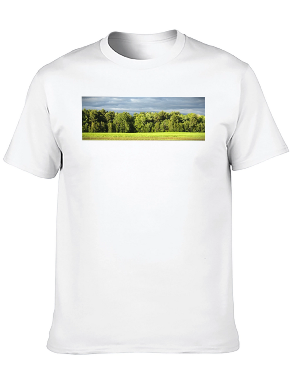 Camiseta Negra con Diseño de Paisaje