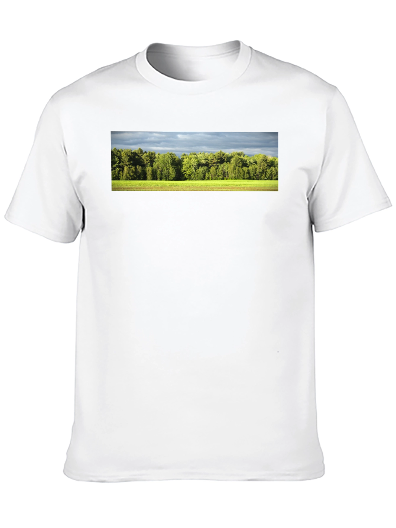 Camiseta Negra con Diseño de Paisaje