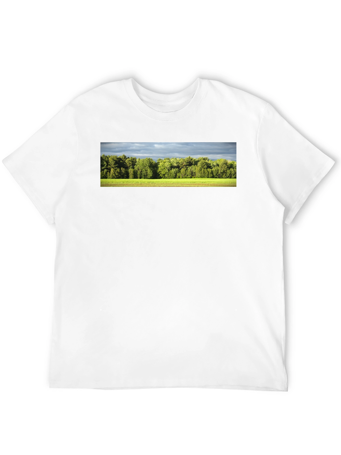 Camiseta Negra con Diseño de Paisaje