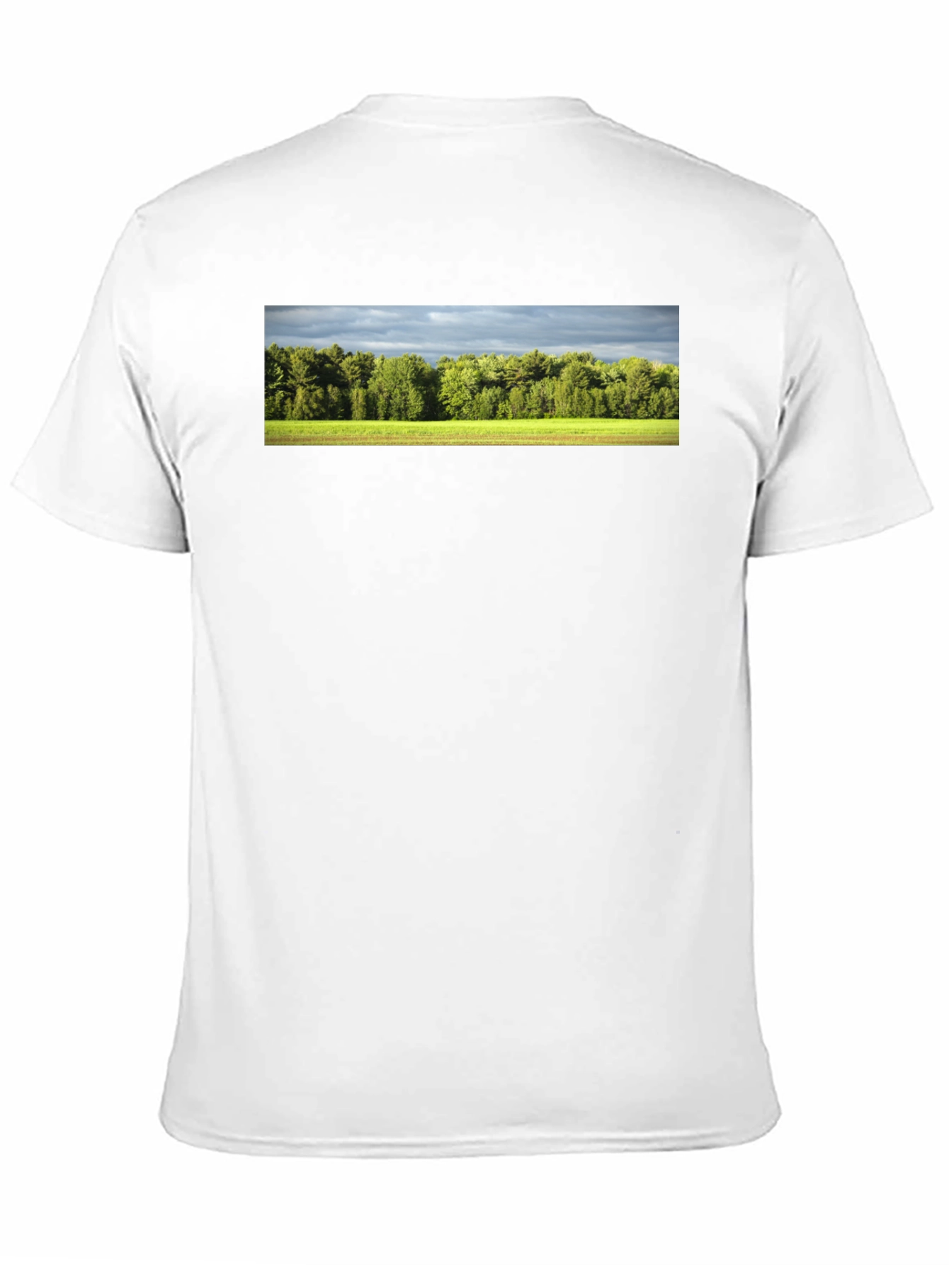 Camiseta Negra con Diseño de Paisaje