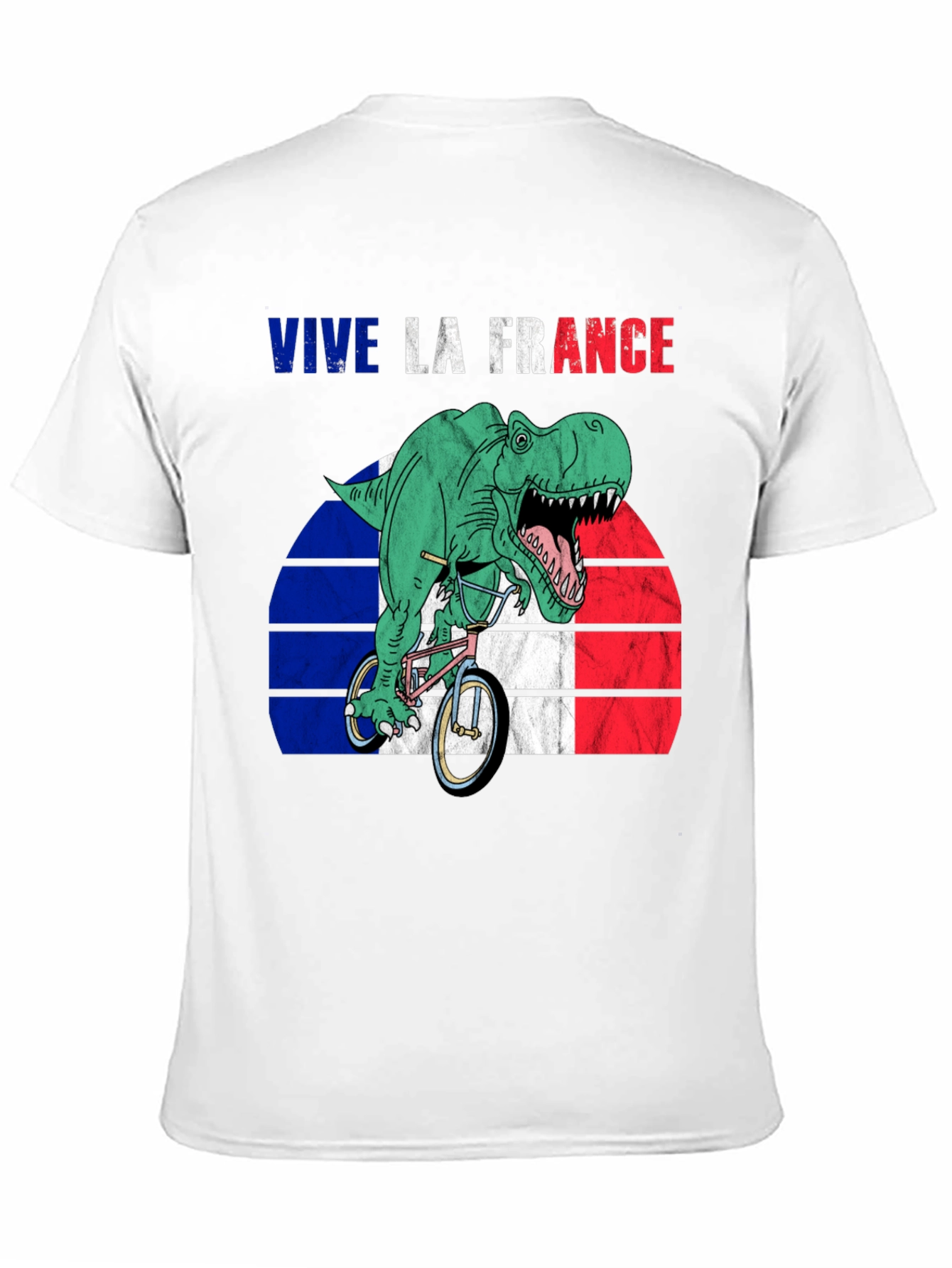 Camiseta Hombre Vive la France Dinosaurio Ciclista