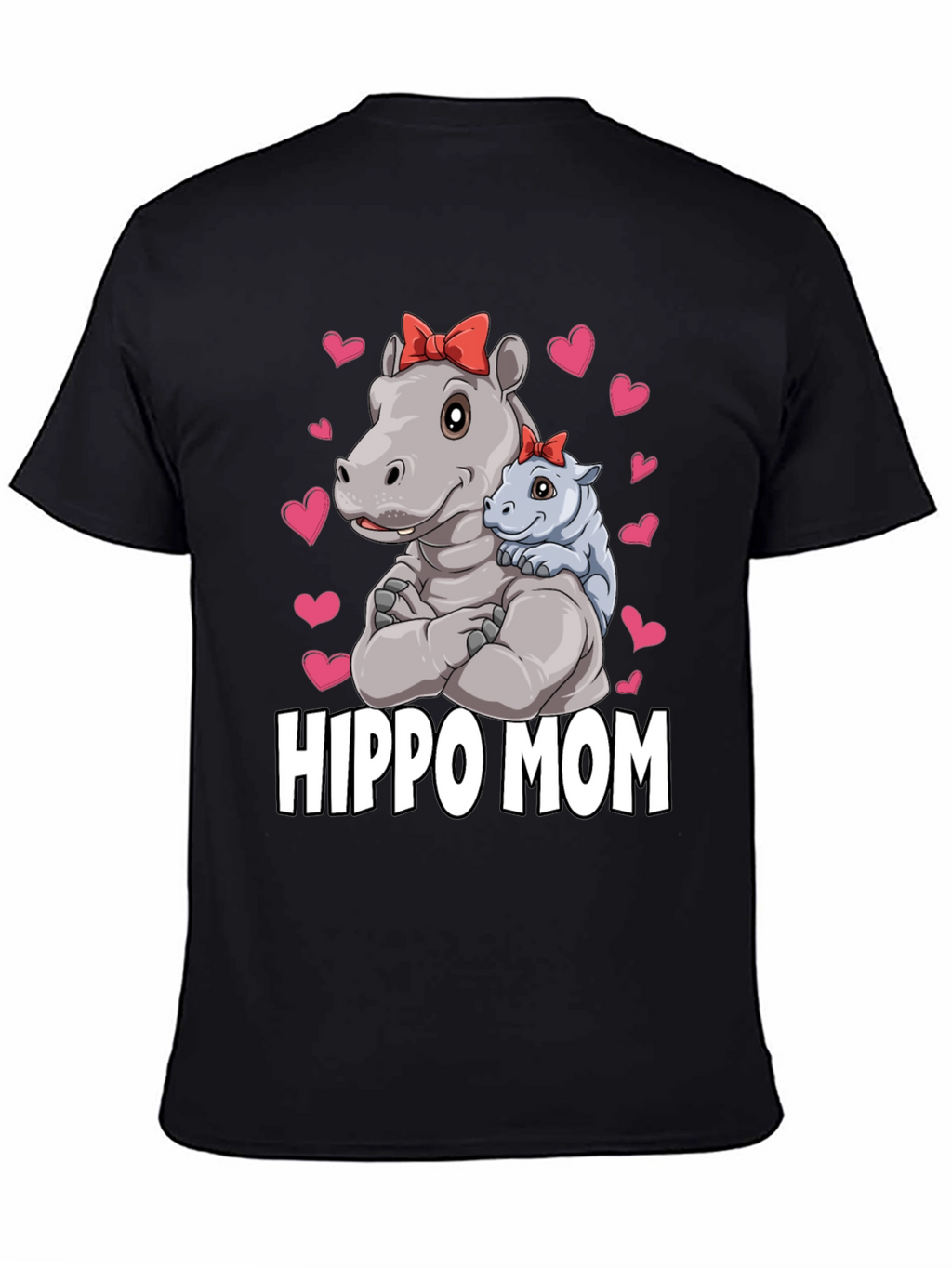 Camiseta Hippo Mom Negra para Hombre
