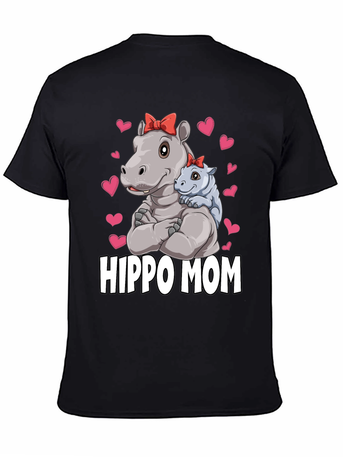 Camiseta Hippo Mom Negra para Hombre