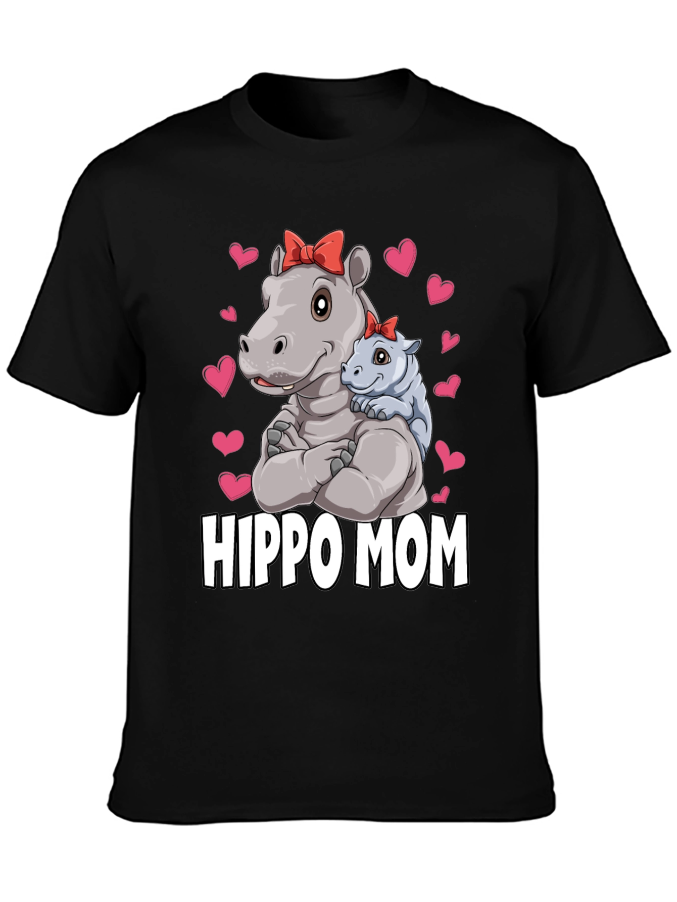 Camiseta Hippo Mom Negra para Hombre