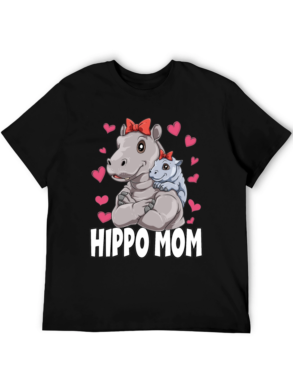 Camiseta Hippo Mom Negra para Hombre