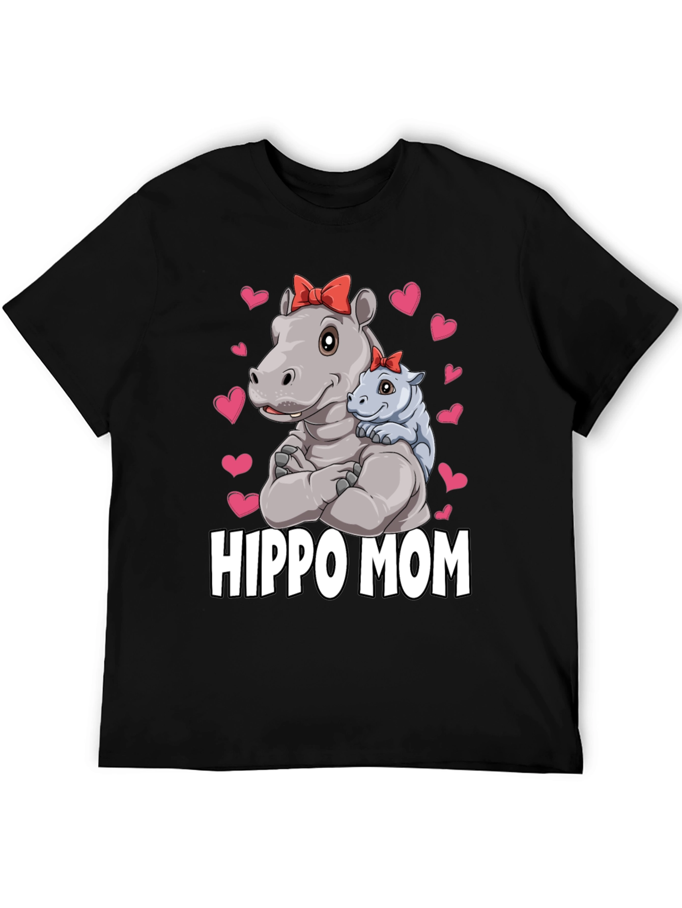 Camiseta Hippo Mom Negra para Hombre