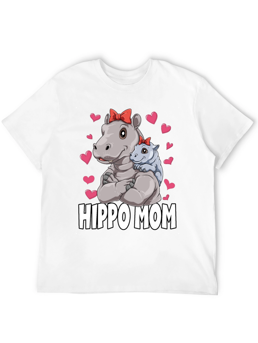 Camiseta Hippo Mom Negra para Hombre