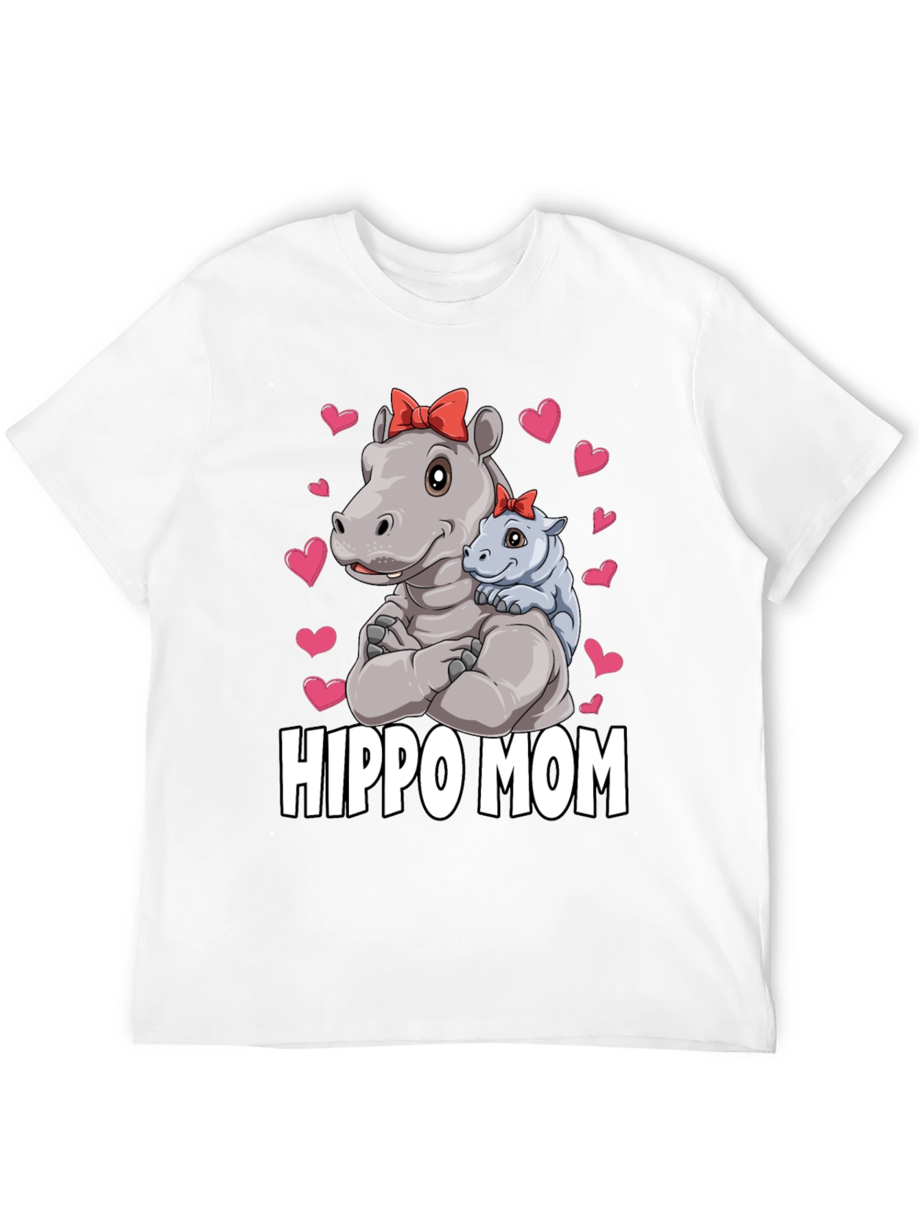 Camiseta Hippo Mom Negra para Hombre