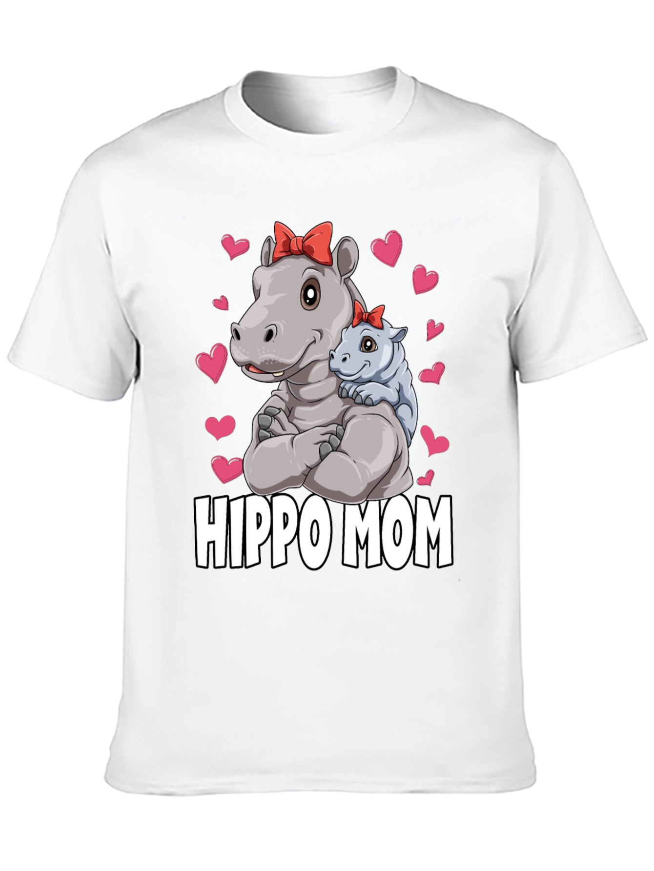 Camiseta Hippo Mom Negra para Hombre