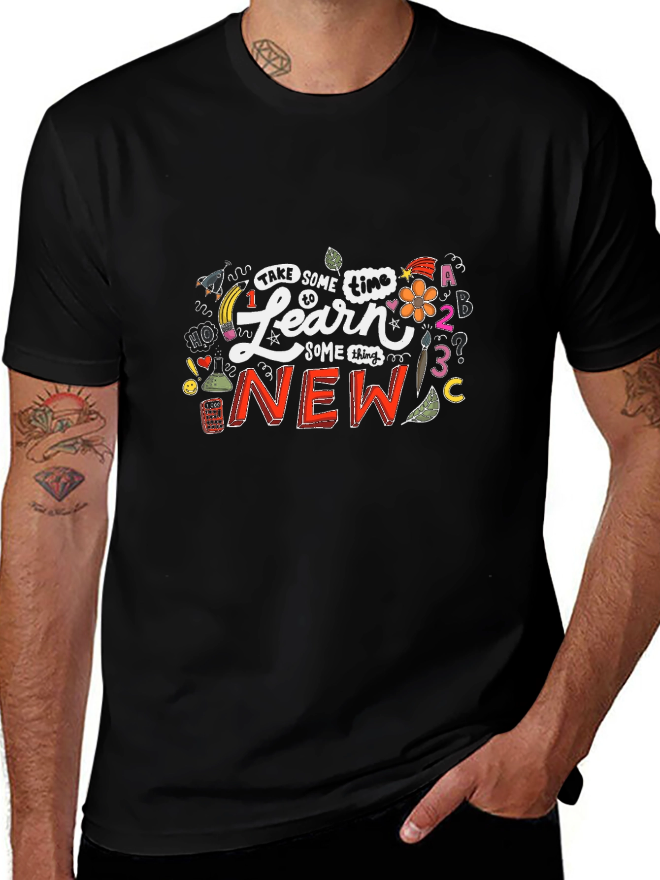 Camiseta Negra con Diseño de Aprendizaje