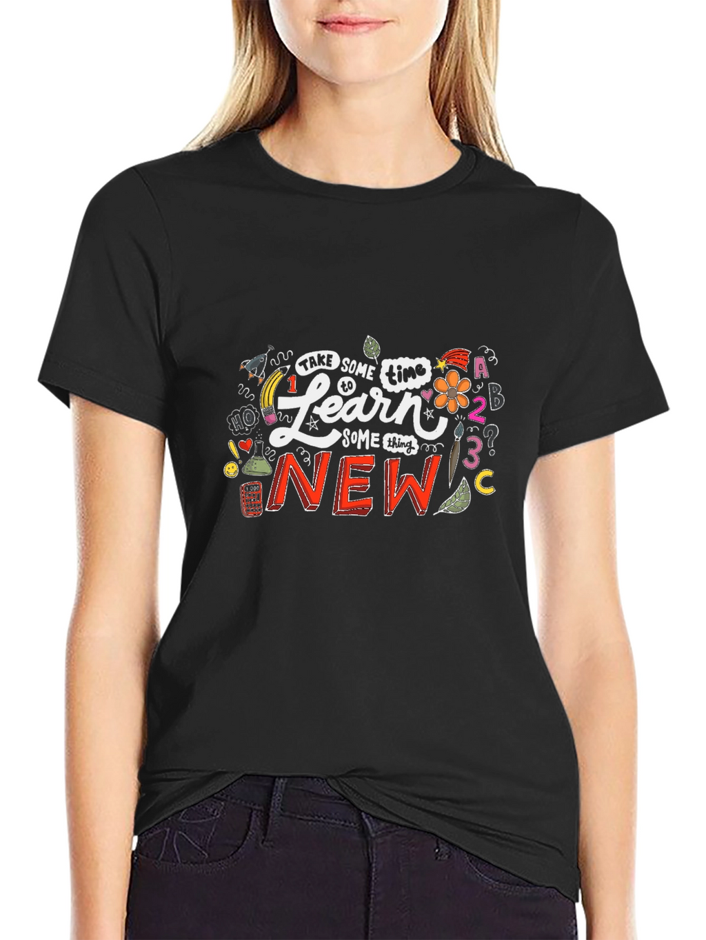 Camiseta Negra con Diseño de Aprendizaje