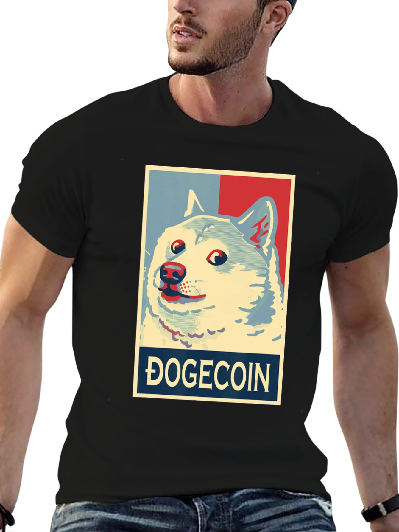 Camiseta Hombre Dogecoin Meme Crypto