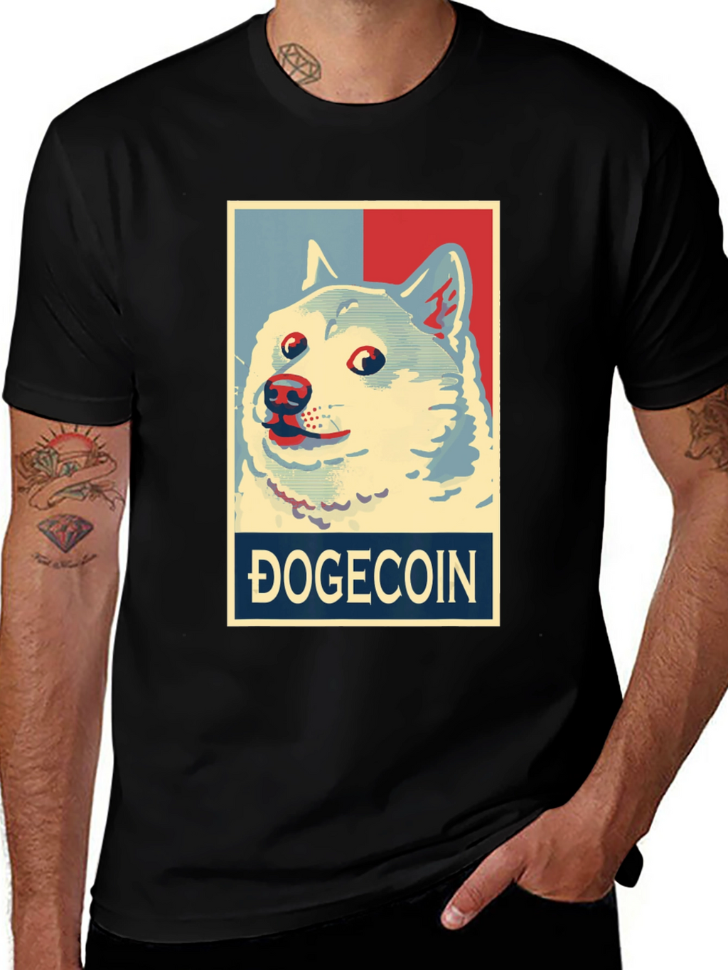 Camiseta Hombre Dogecoin Meme Crypto