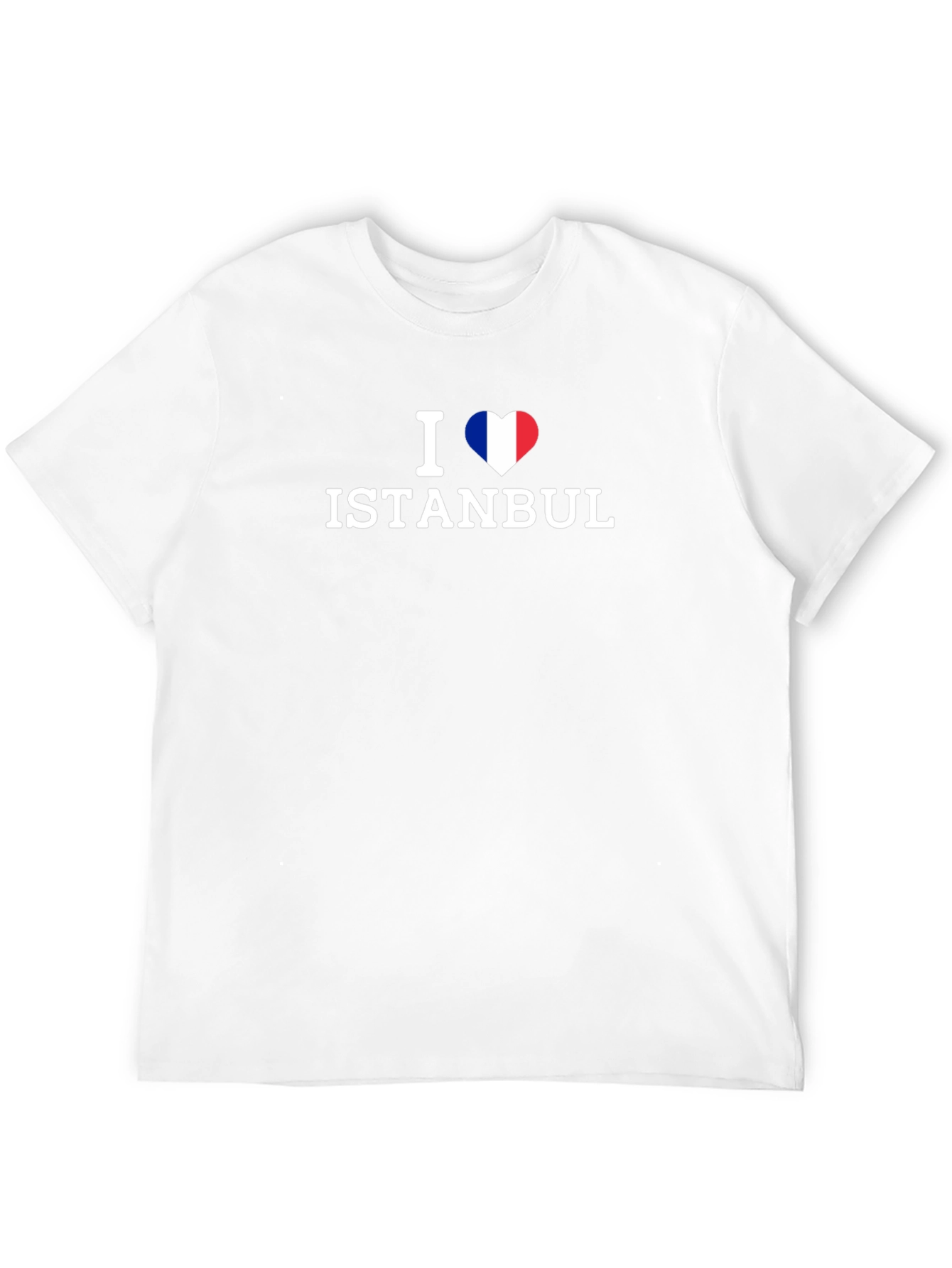 Camiseta Negra Amo Estambul con Corazón Tricolor