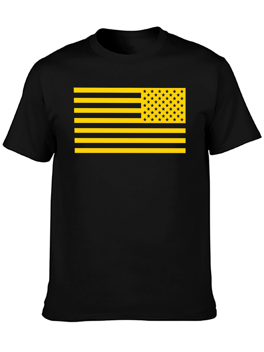 Camiseta Bandera USA Dorada y Negra
