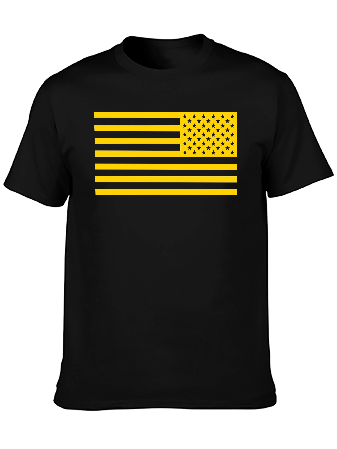 Camiseta Bandera USA Dorada y Negra