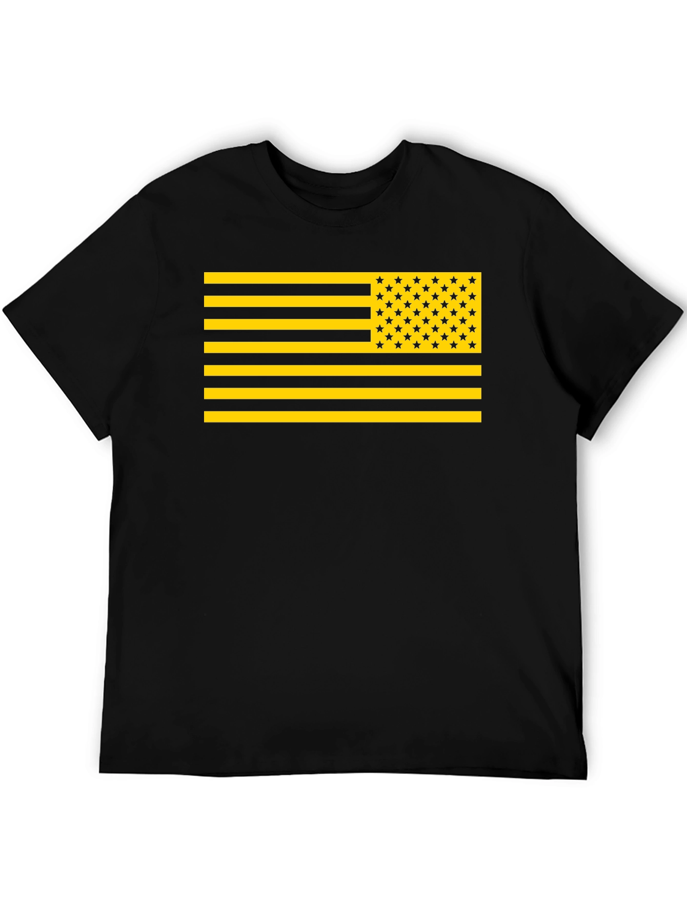 Camiseta Bandera USA Dorada y Negra