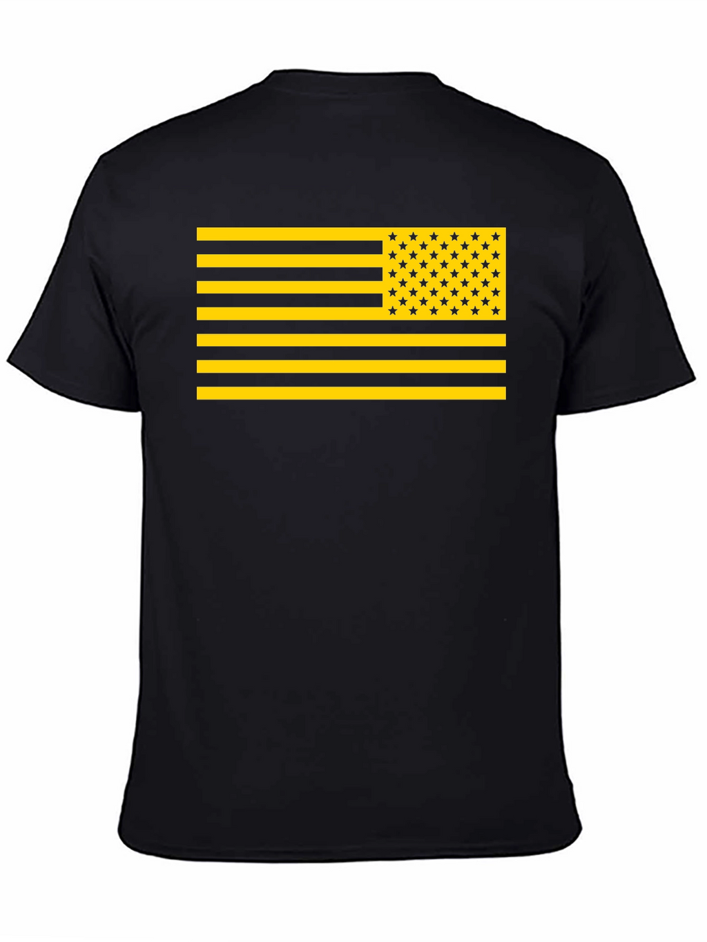 Camiseta Bandera USA Dorada y Negra