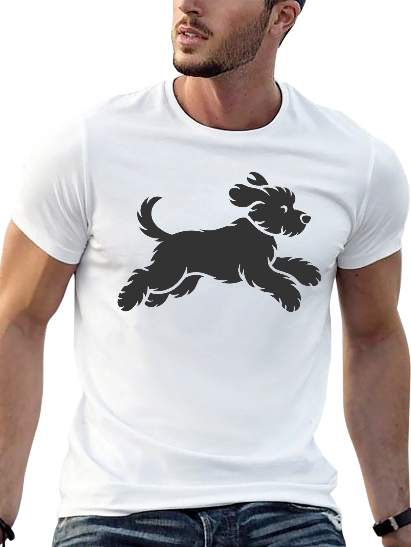 Camiseta Negra con Diseño de Perrito Divertido