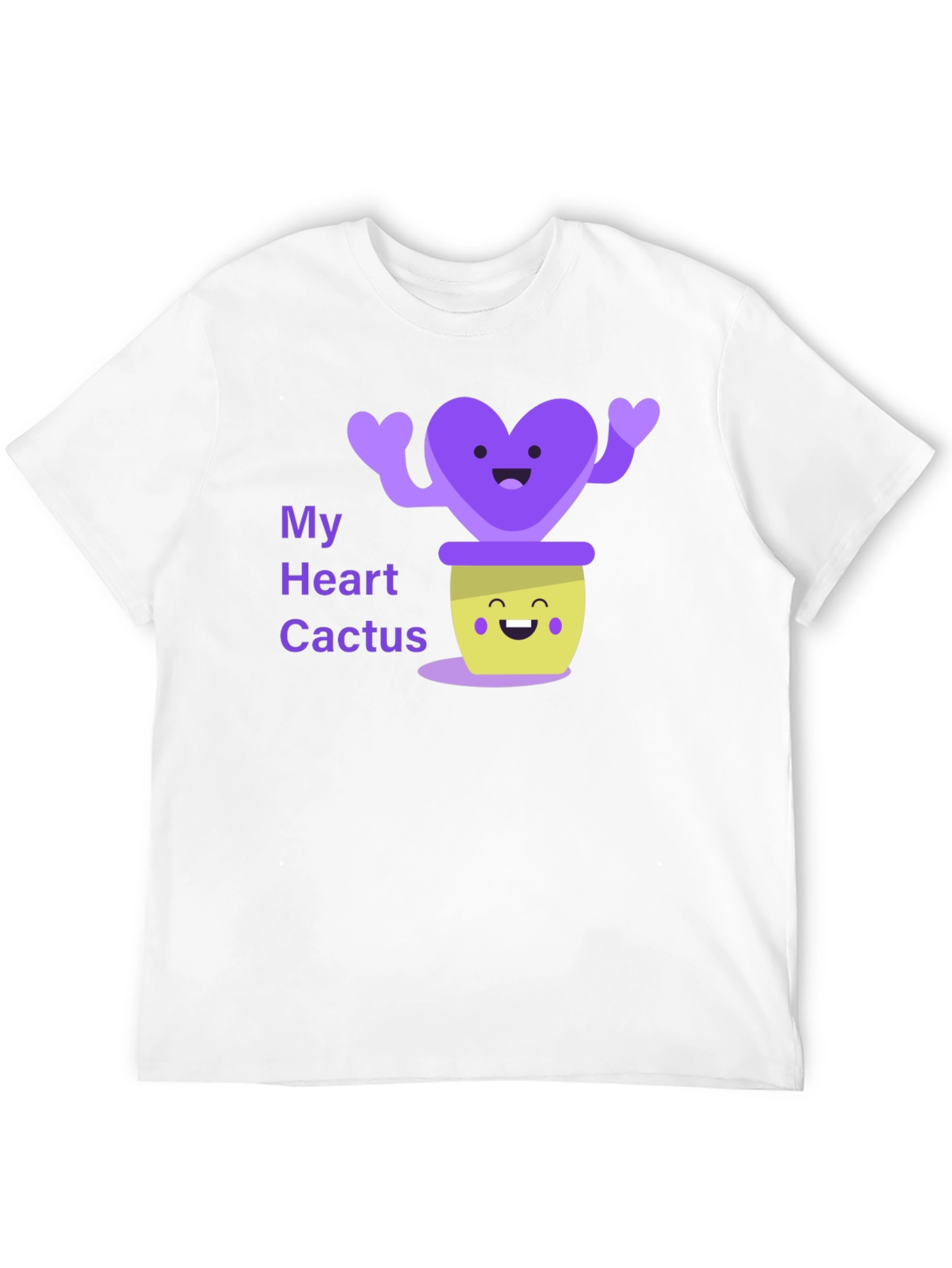 Camiseta Negra con Diseño de Corazón Cactus