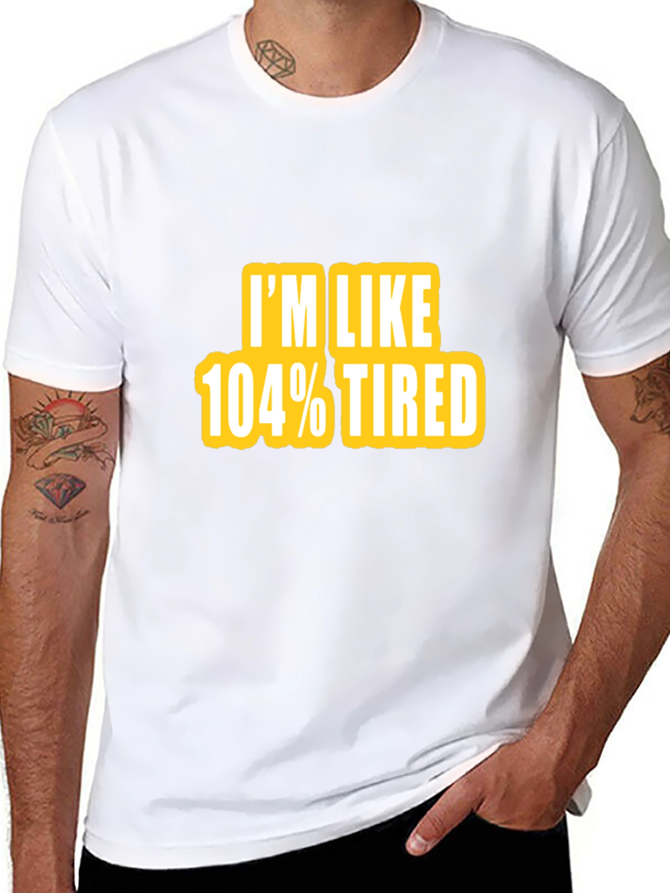Camiseta Negra - Im Like 104% Tired