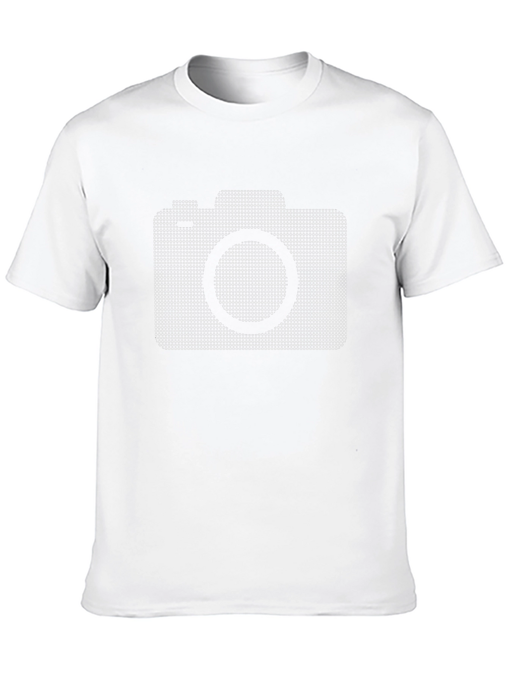 Camiseta Negra con Diseño de Cámara Fotográfica