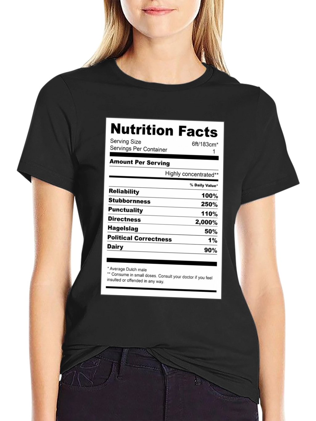 Camiseta Hombre: Datos Nutricionales Holandés