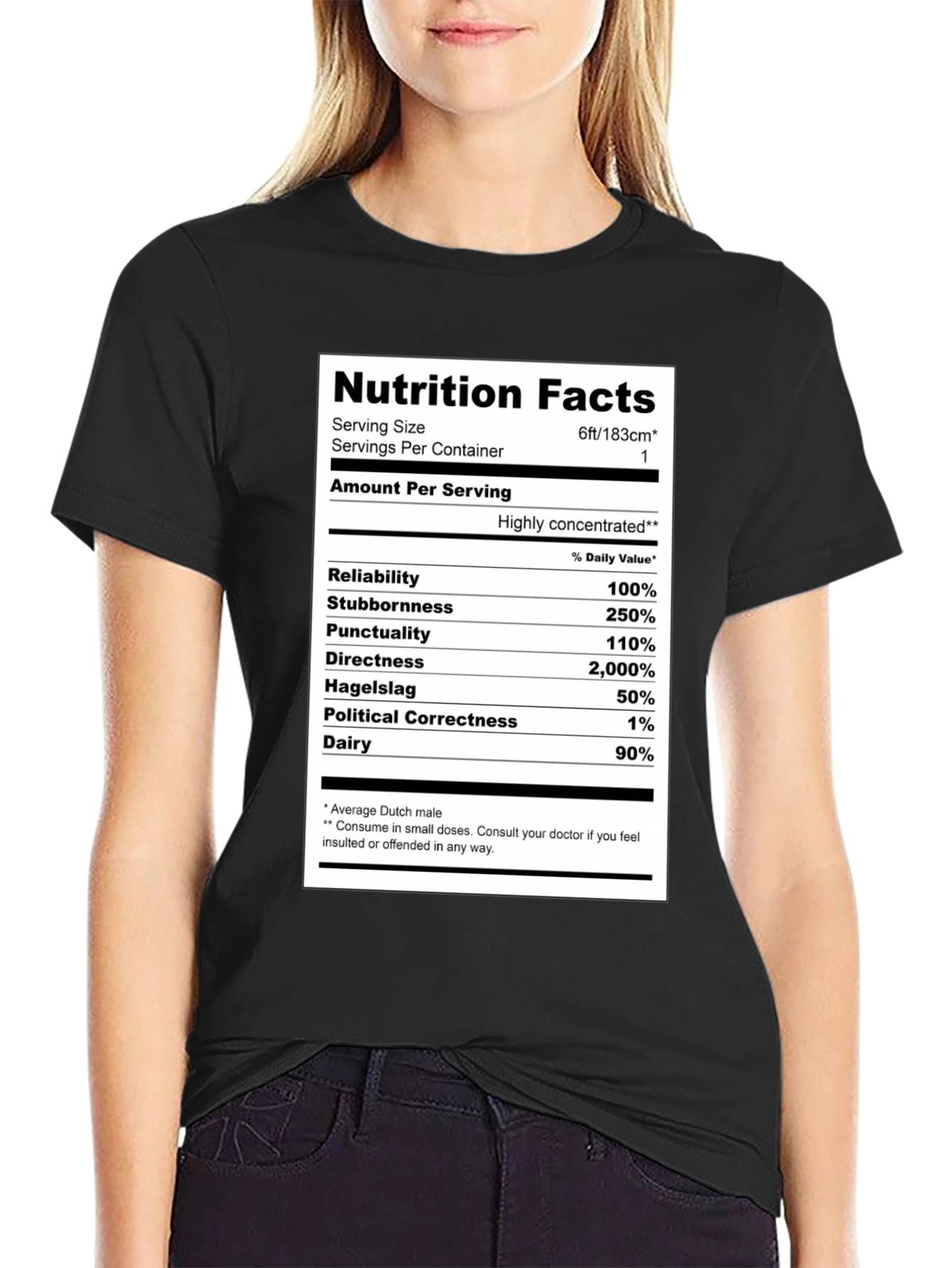 Camiseta Hombre: Datos Nutricionales Holandés