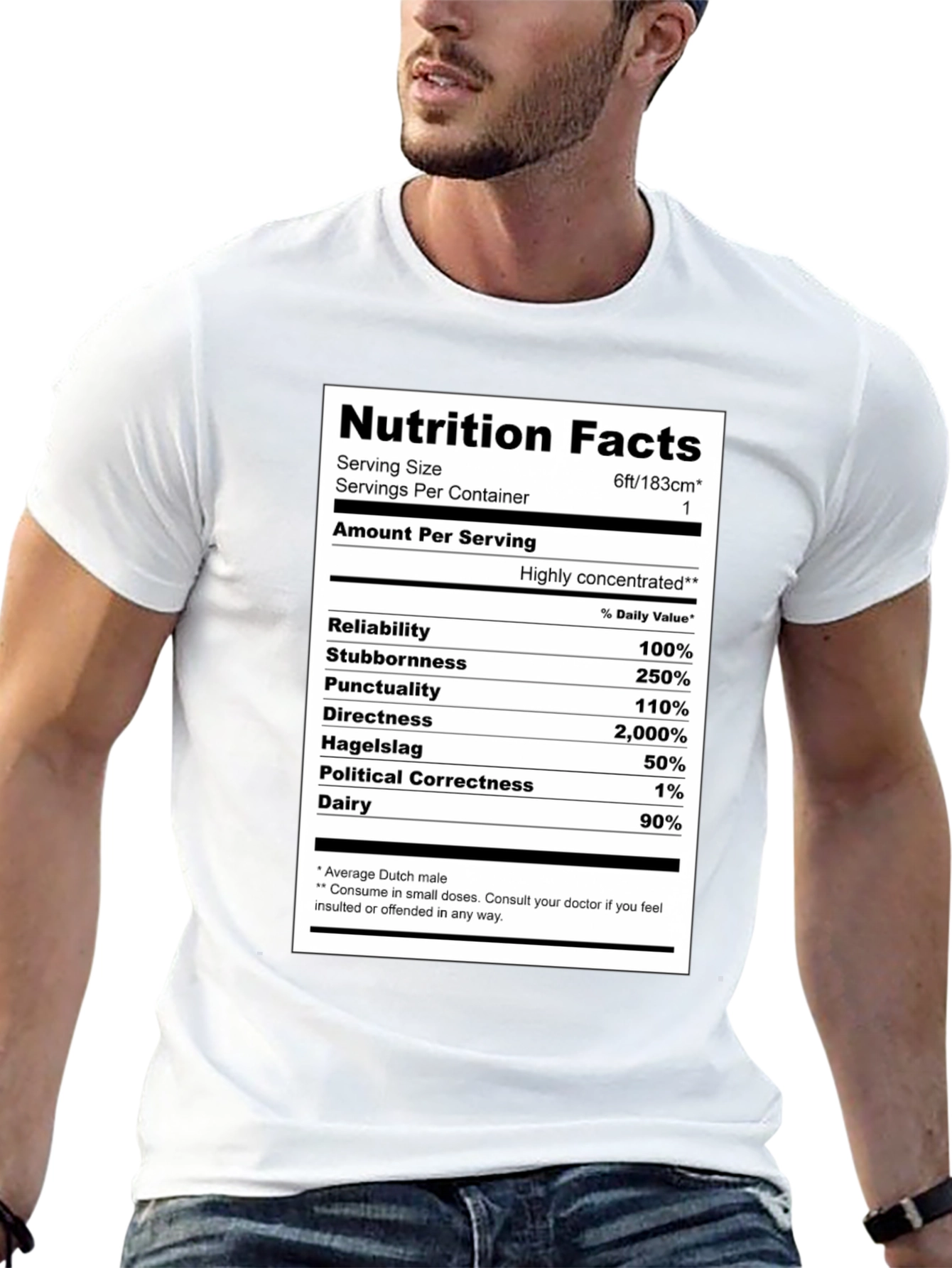 Camiseta Hombre: Datos Nutricionales Holandés