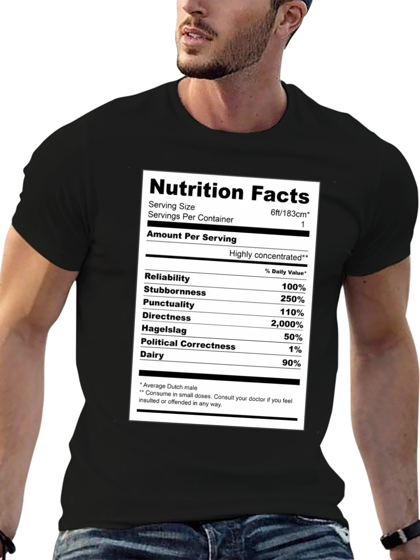 Camiseta Hombre: Datos Nutricionales Holandés