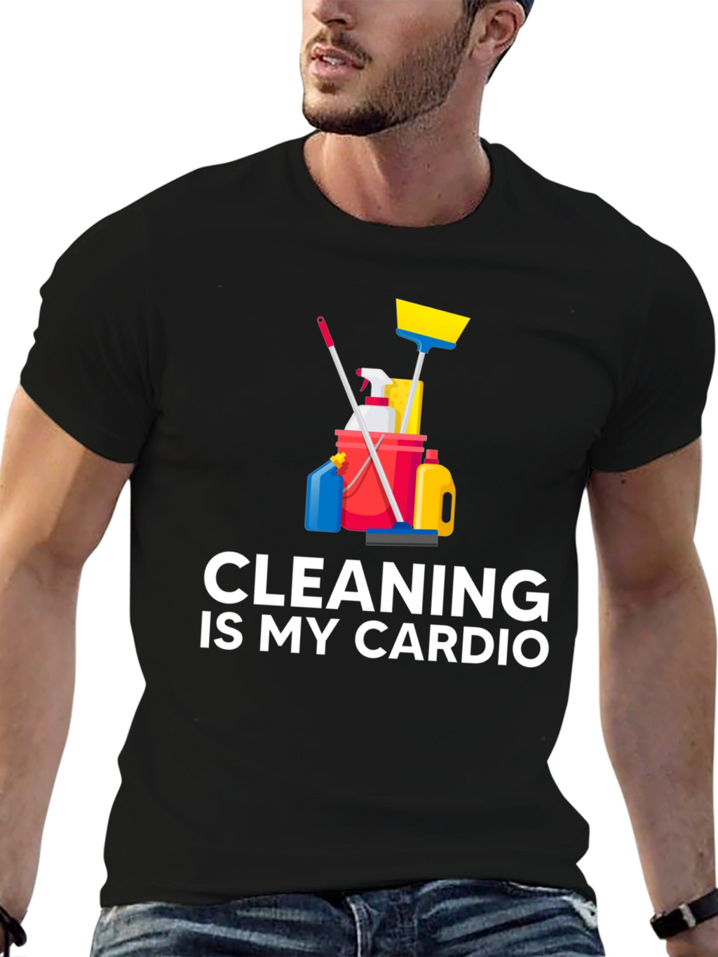 Camiseta Negra Cleaning is My Cardio