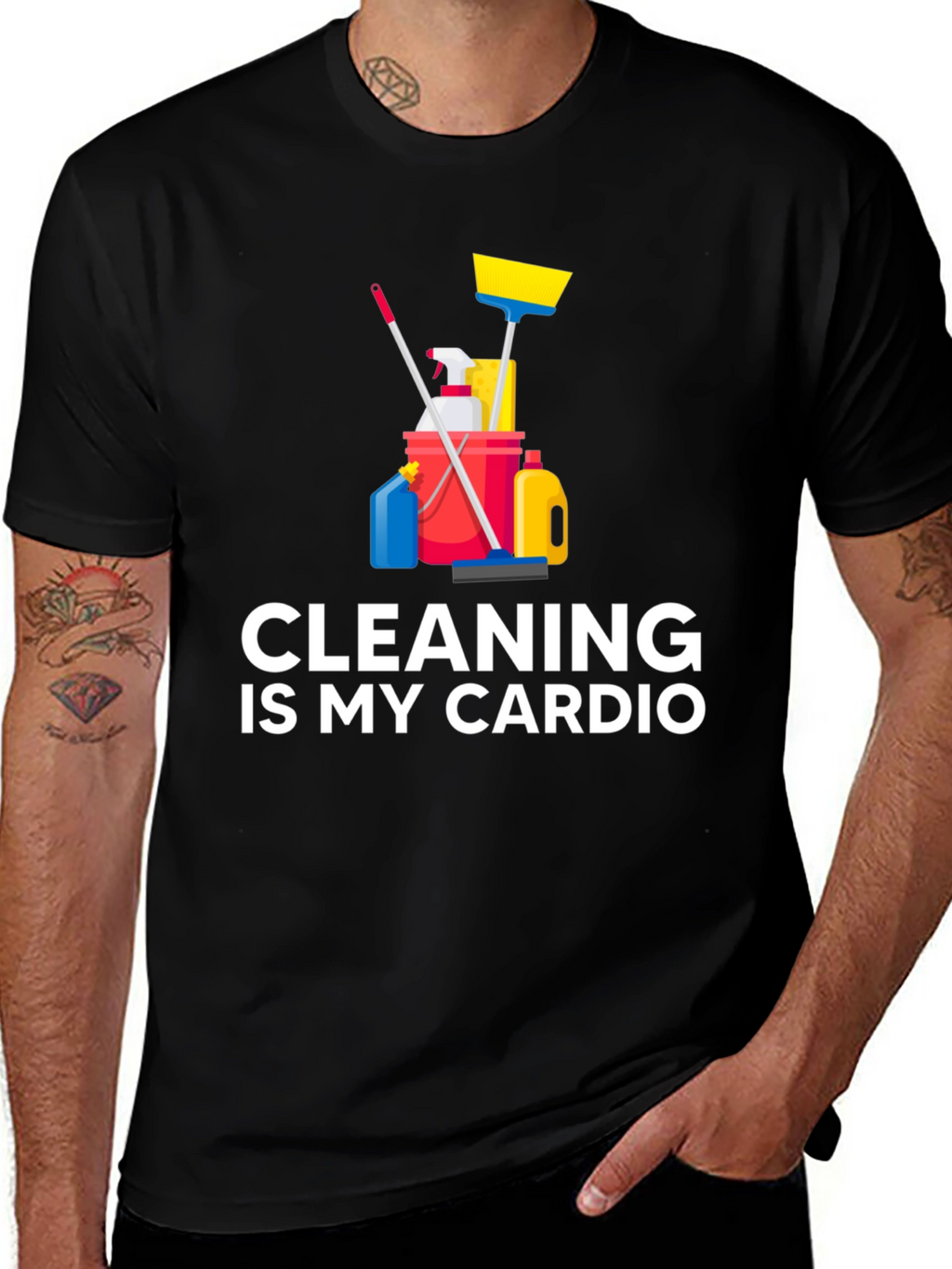 Camiseta Negra Cleaning is My Cardio