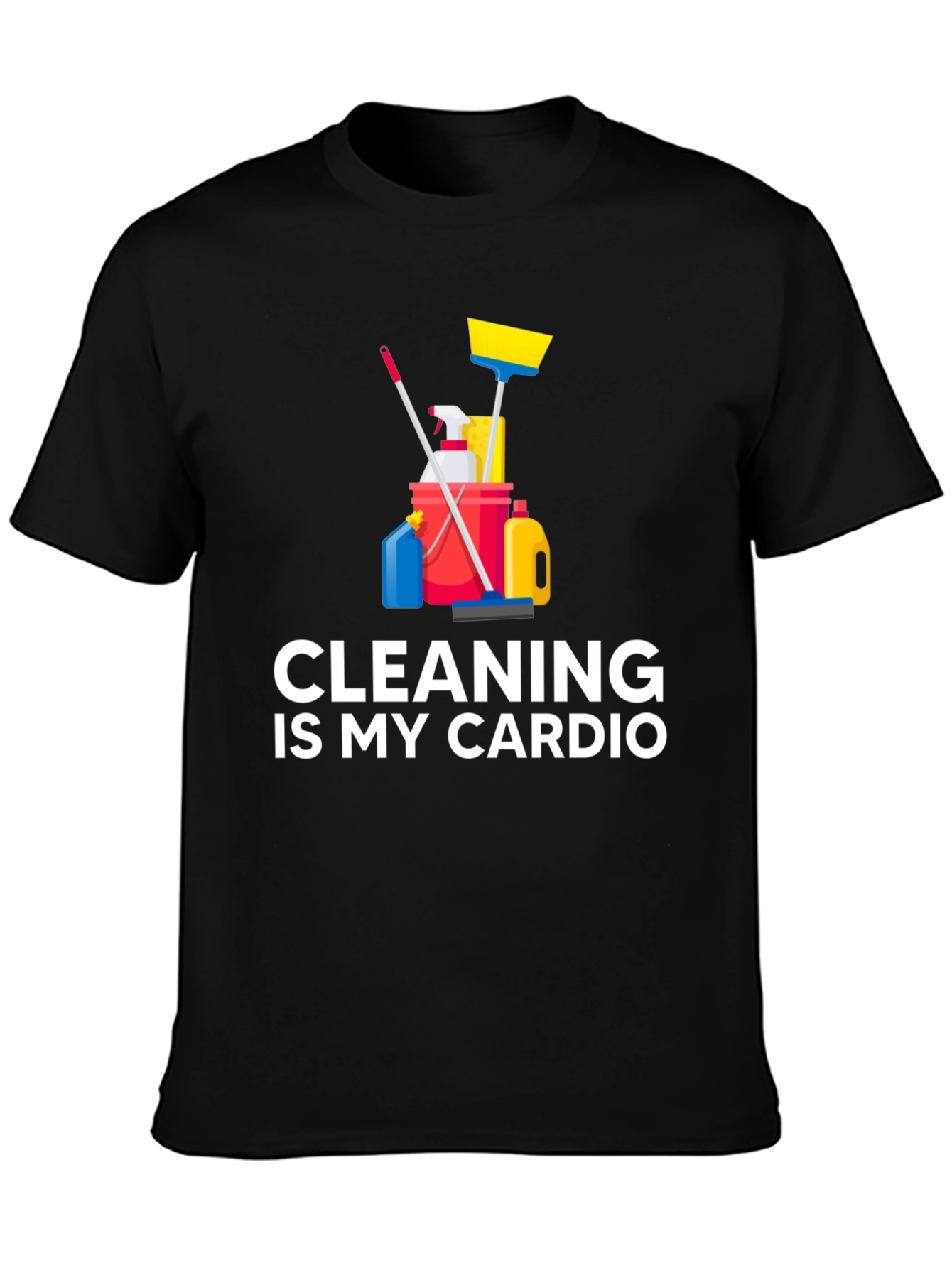 Camiseta Negra Cleaning is My Cardio
