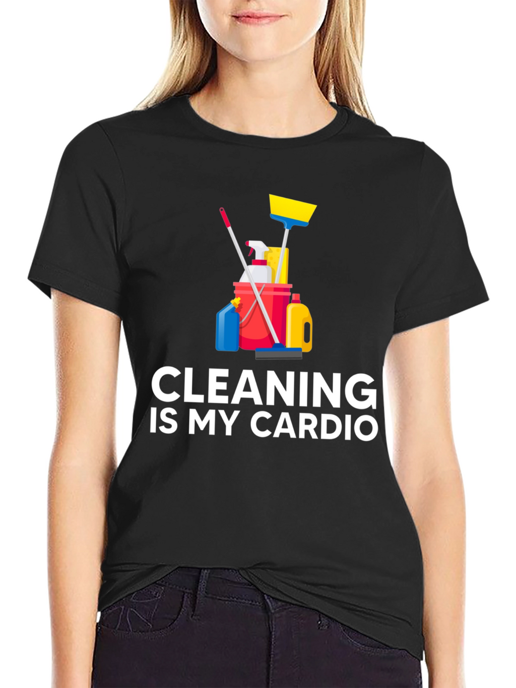 Camiseta Negra Cleaning is My Cardio