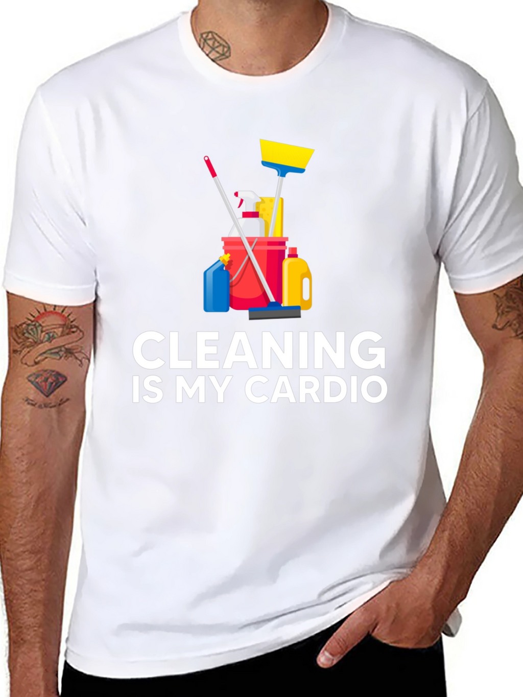 Camiseta Negra Cleaning is My Cardio