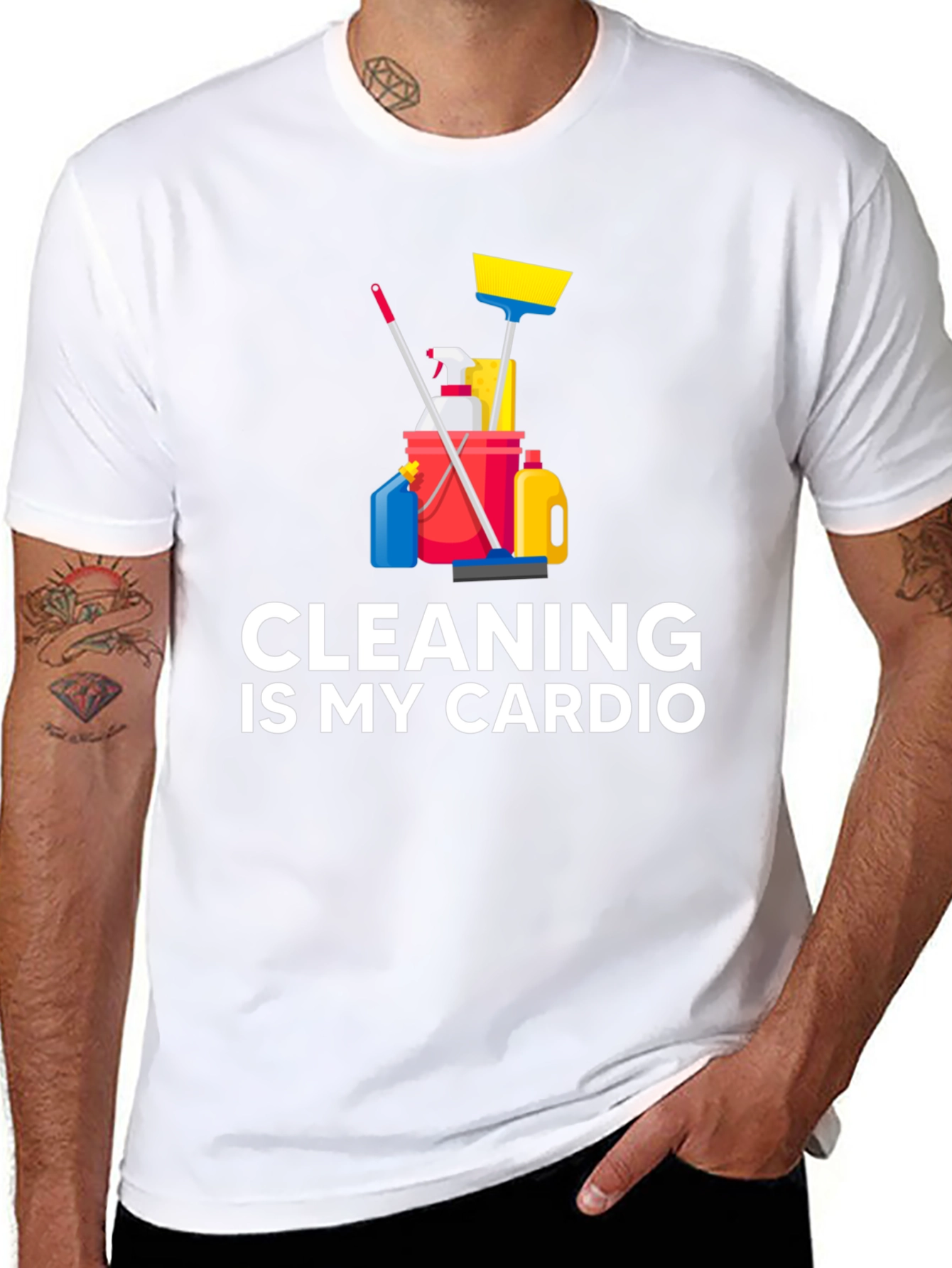 Camiseta Negra Cleaning is My Cardio