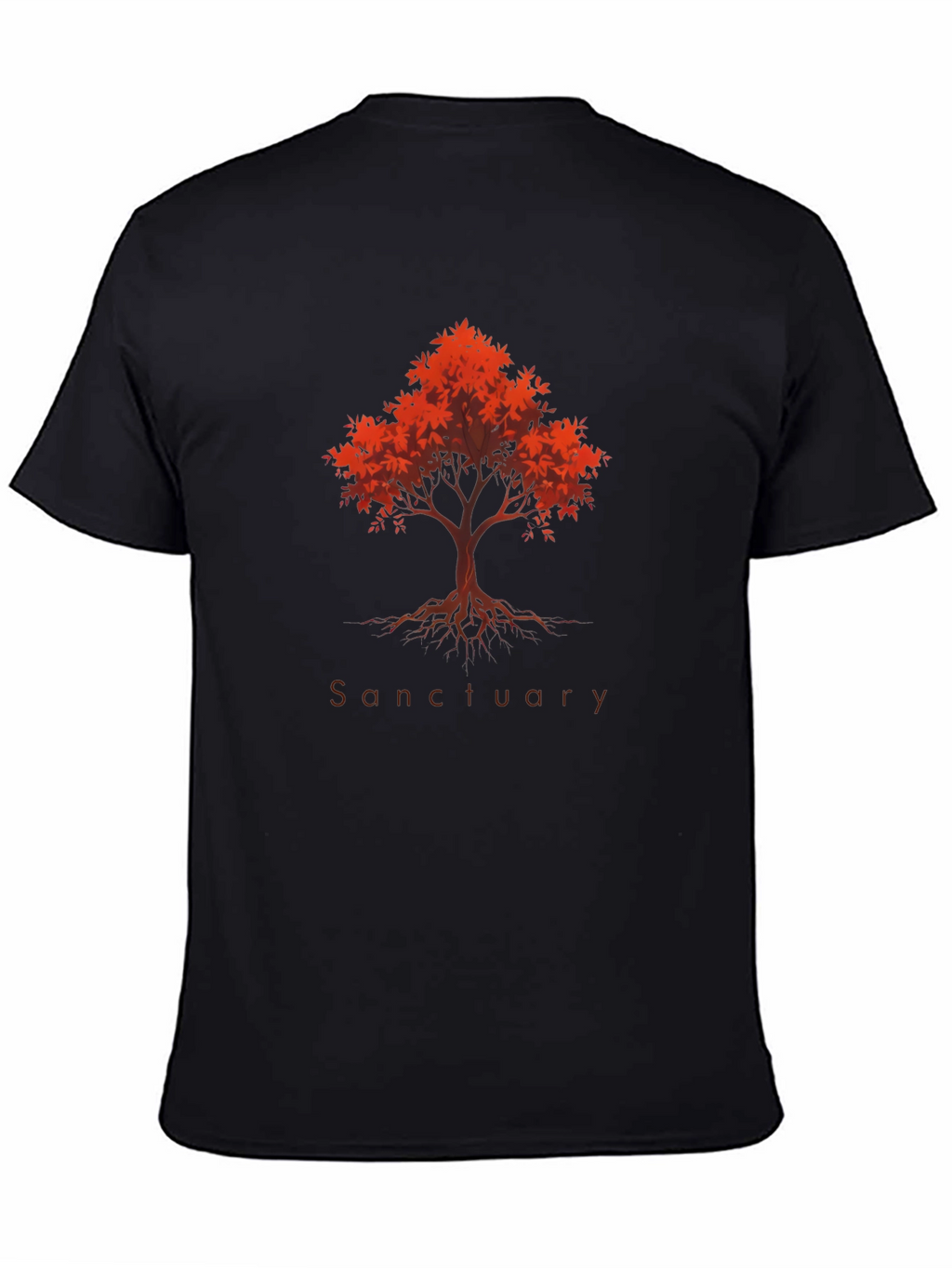 Camiseta Negra Árbol Santuario Otoñal