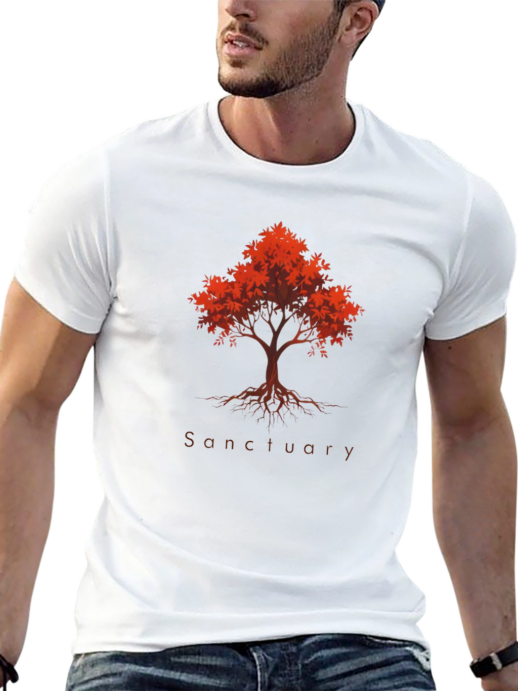 Camiseta Negra Árbol Santuario Otoñal