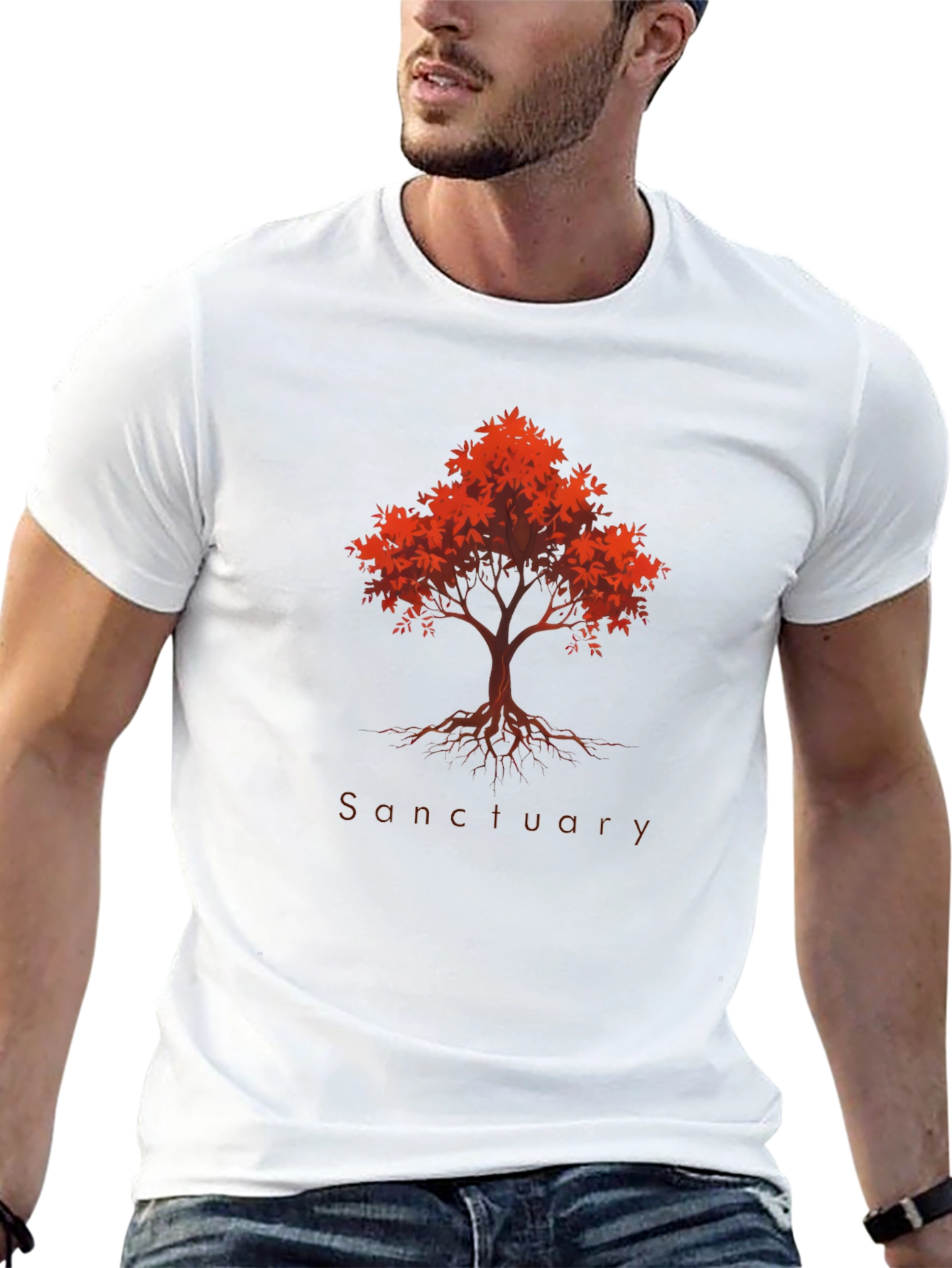 Camiseta Negra Árbol Santuario Otoñal