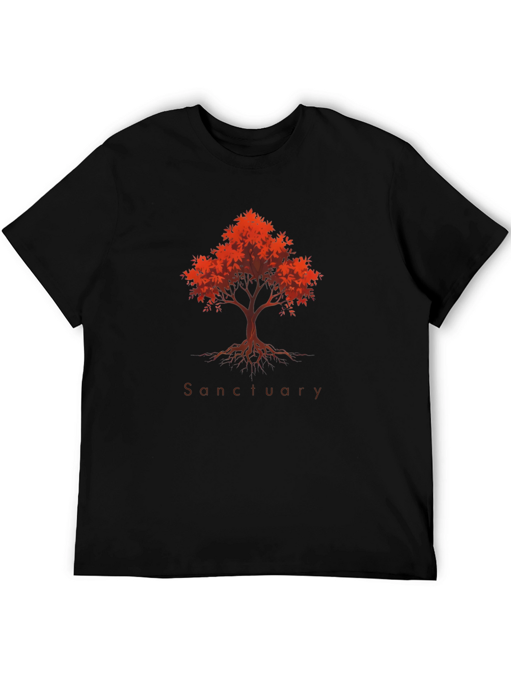 Camiseta Negra Árbol Santuario Otoñal