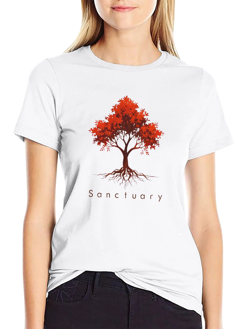 Camiseta Negra Árbol Santuario Otoñal