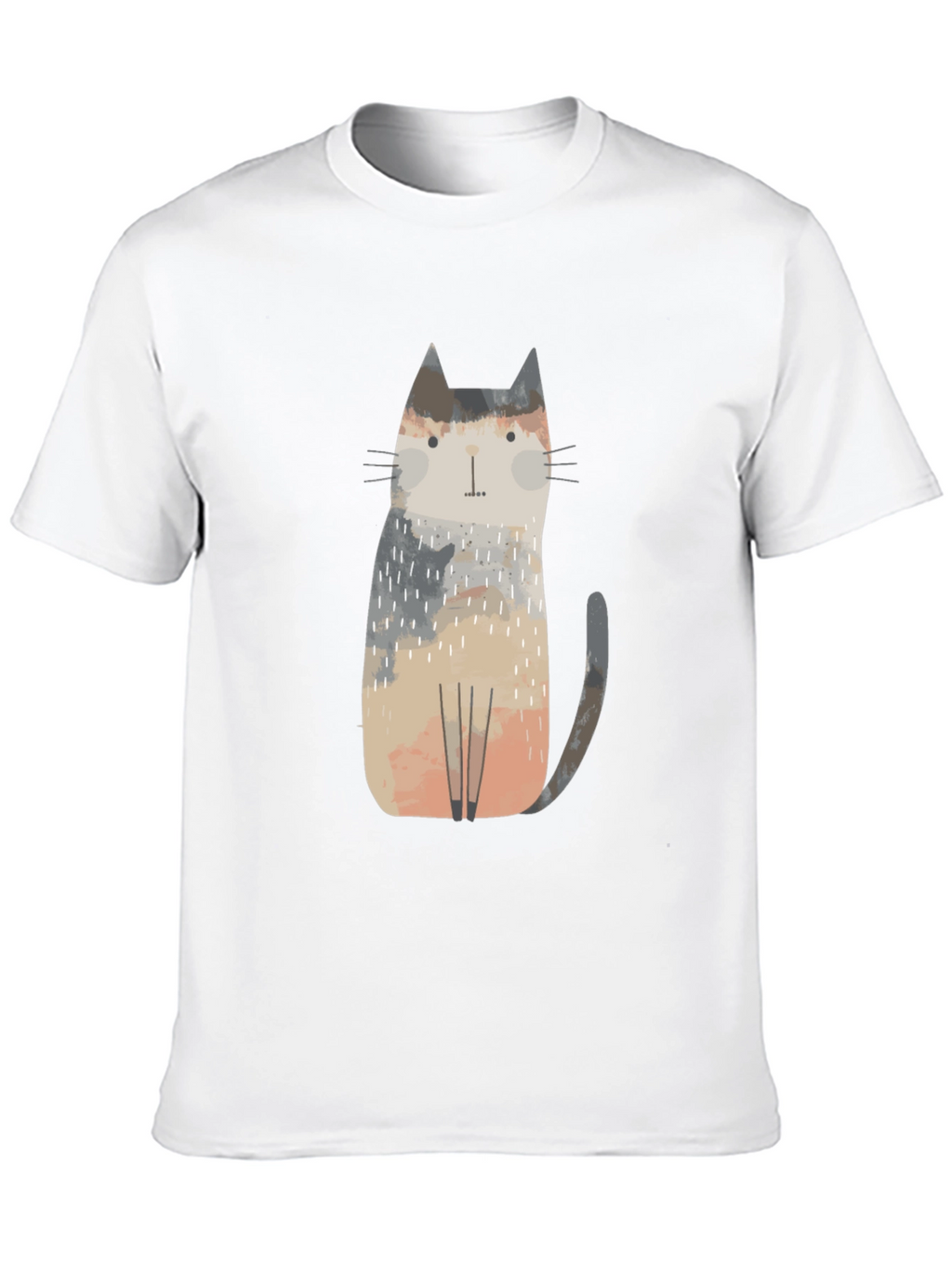 Camiseta Negra con Diseño de Gato Abstracto