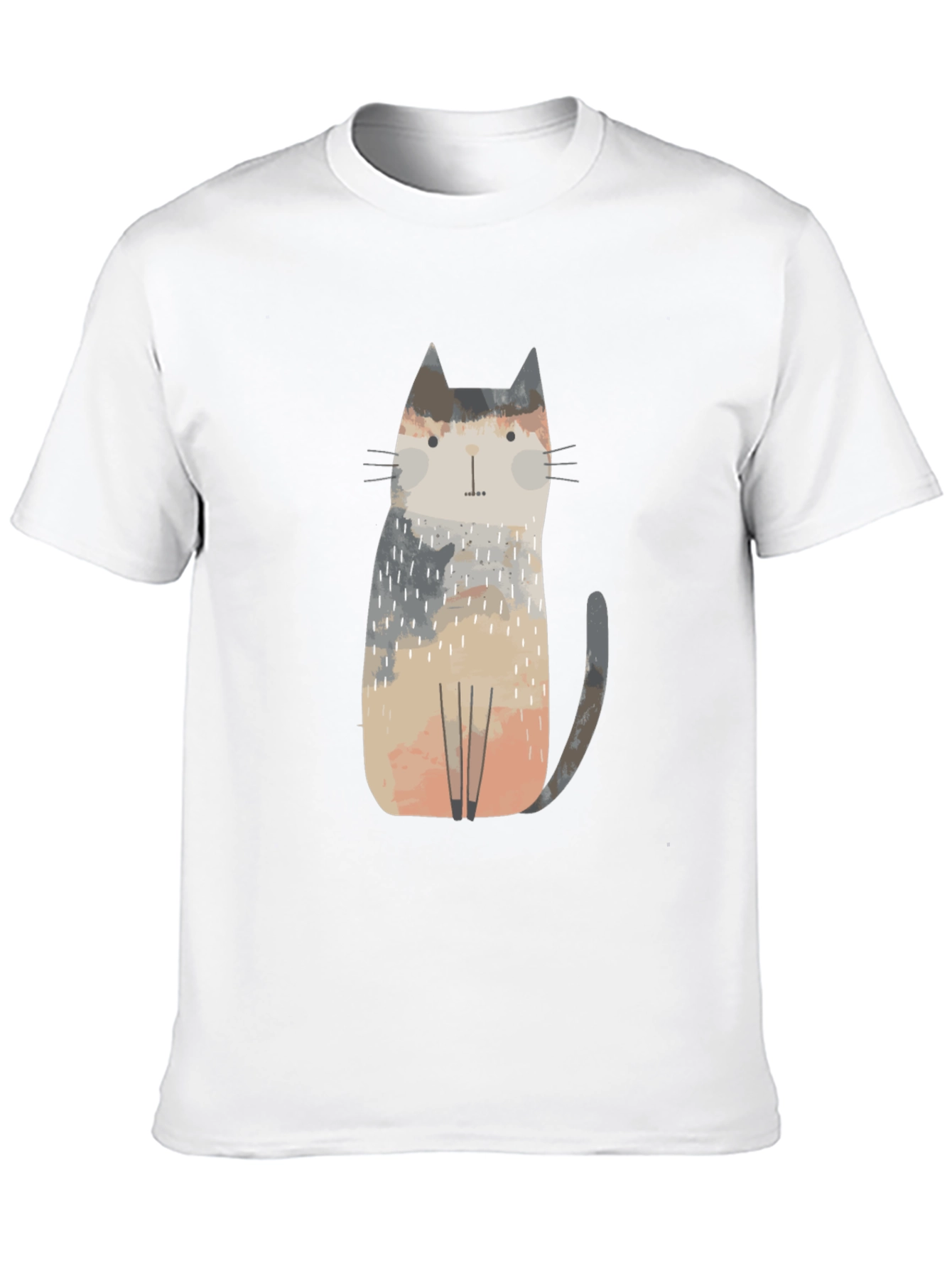 Camiseta Negra con Diseño de Gato Abstracto