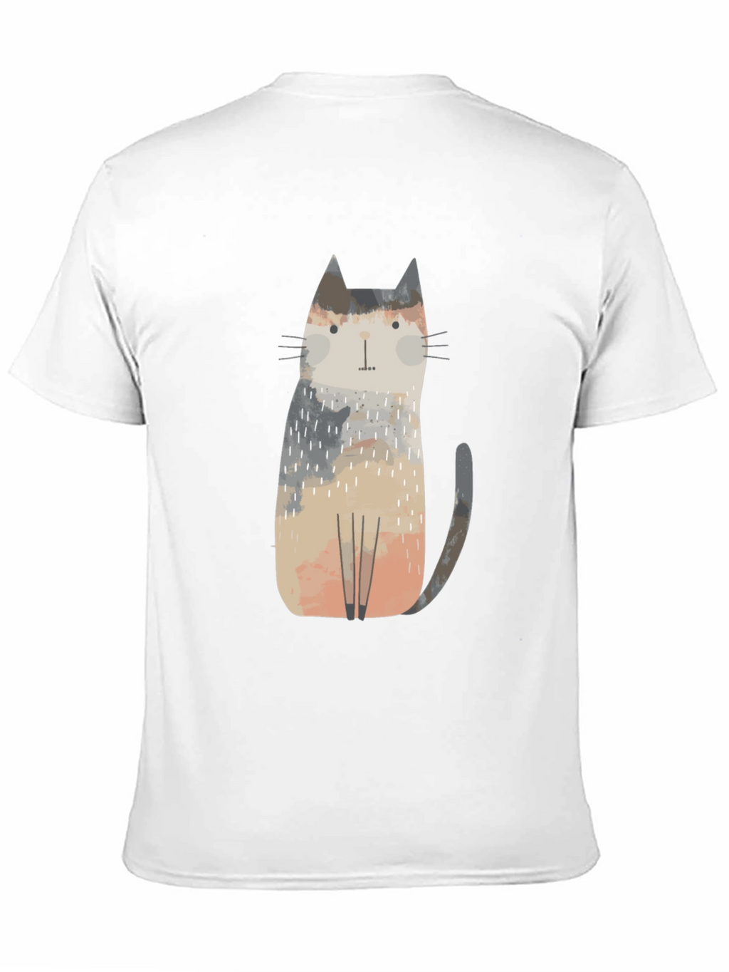 Camiseta Negra con Diseño de Gato Abstracto